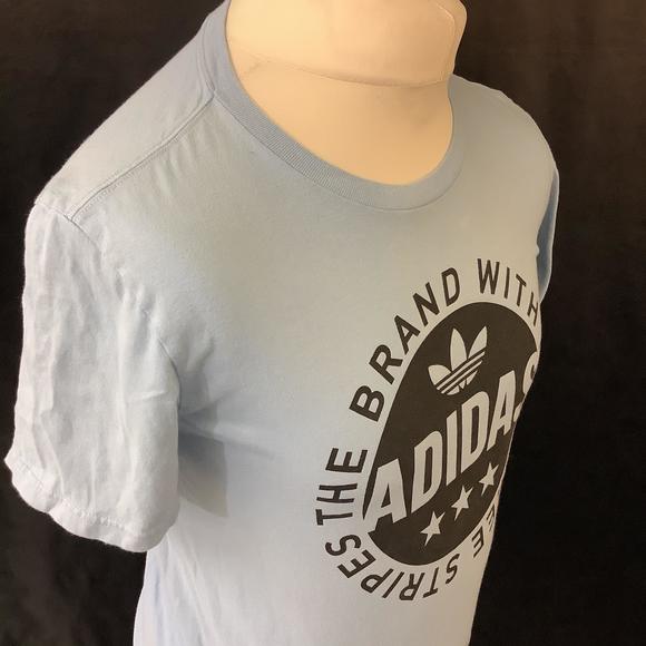 Adidas Crew Neck T Shirt - Size S - Blue & Black - Cotton - Trefoil - P2P 18” - Picture 4 of 8